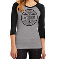 Women's V-Neck baseball Tee - Badge