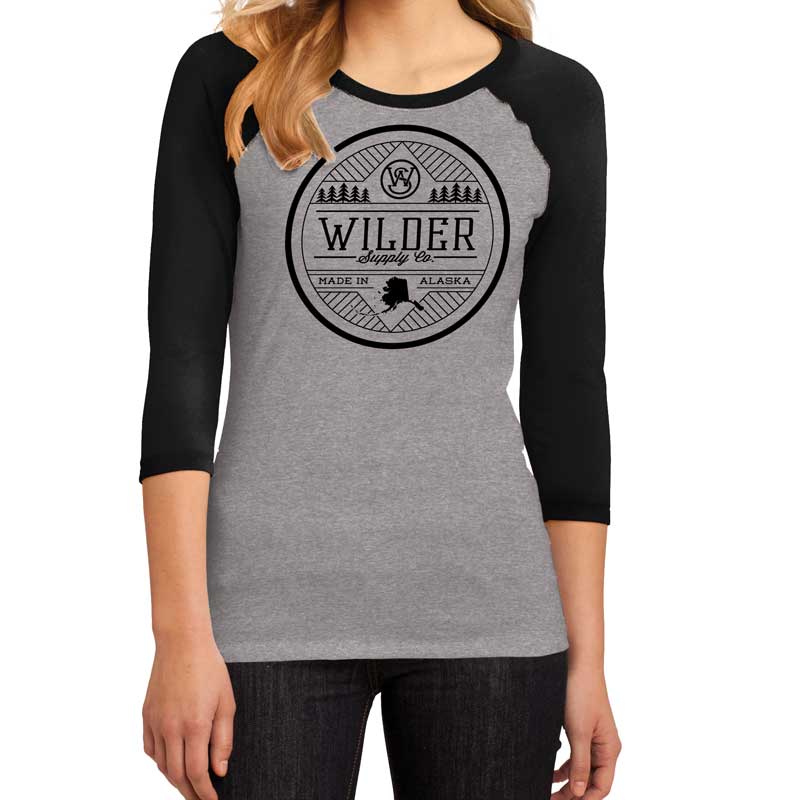 Women's V-Neck baseball Tee - Badge