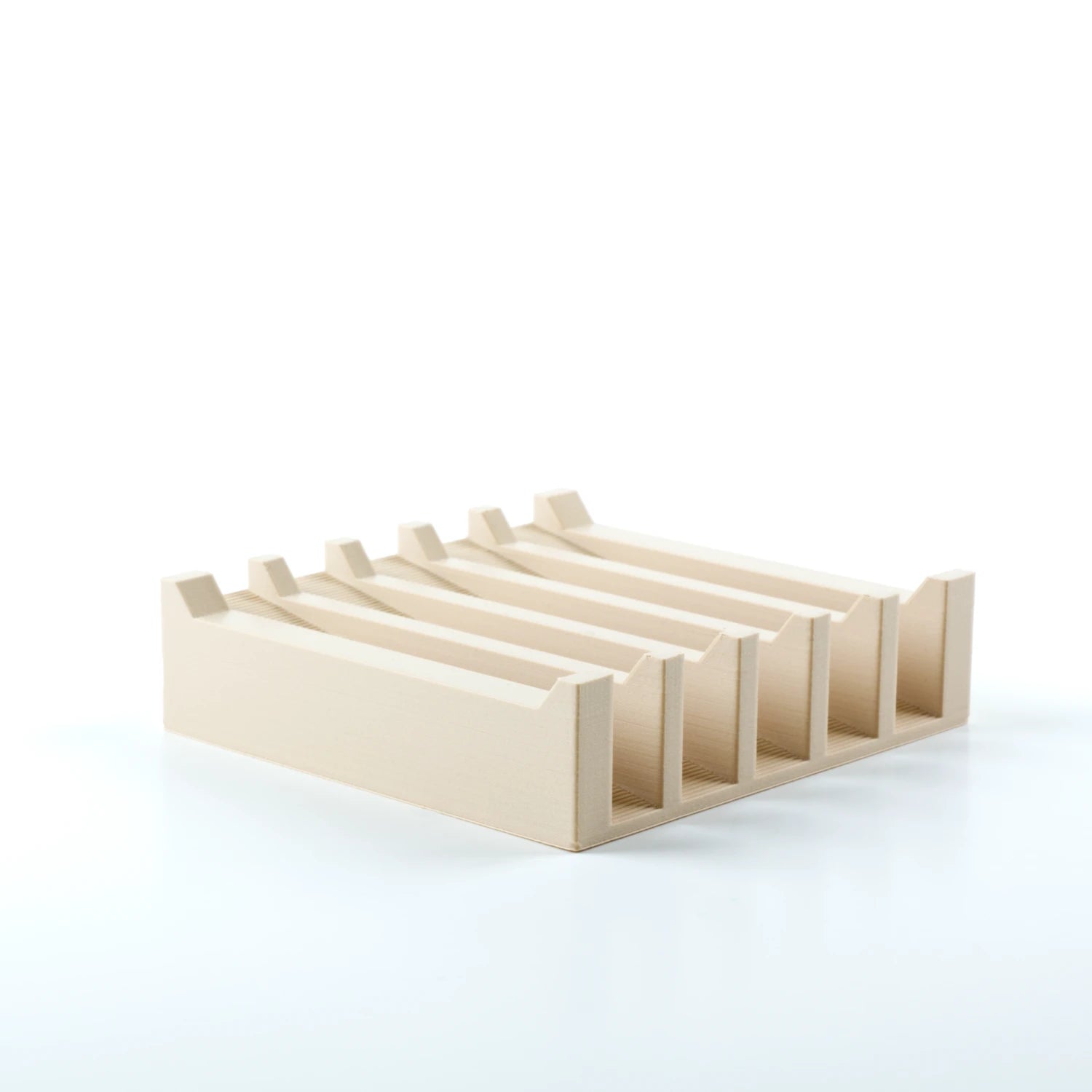 small Desert Tan biodegradable soap dish 3d printed from plant-based filament. made in Alaska