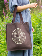 Brown Circle Badge - Canvas Tote