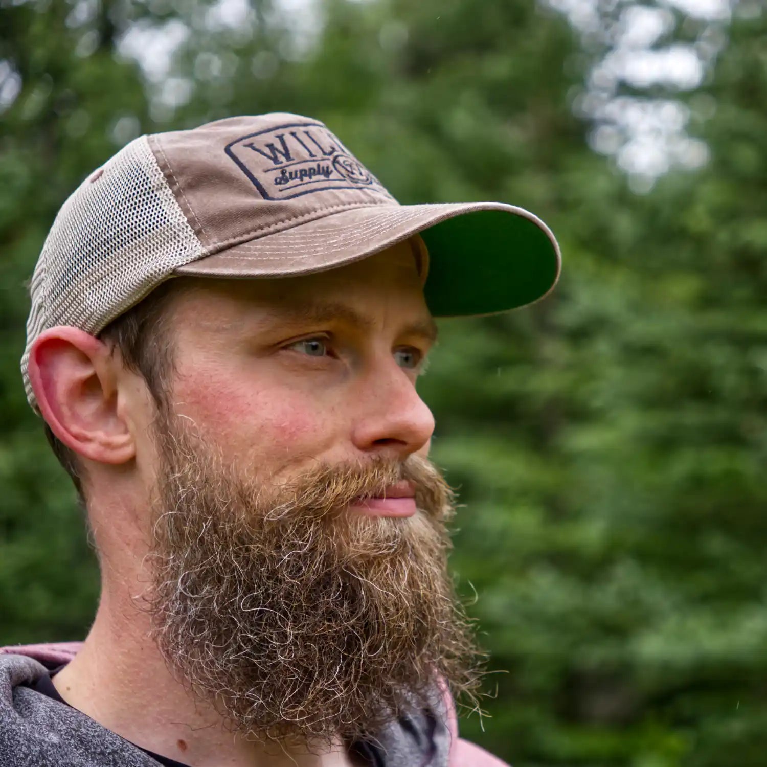 dark brown embroidered vintage trucker hat