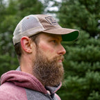 dark brown embroidered vintage trucker hat