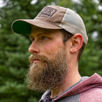 dark brown embroidered vintage trucker hat