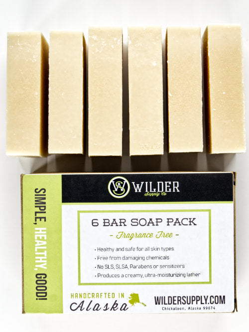 Stock up on our 6 pack of fragrance free goat milk soap