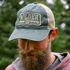 embroidered vintage green trucker hat