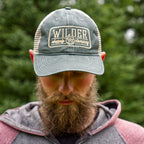 embroidered vintage green trucker hat