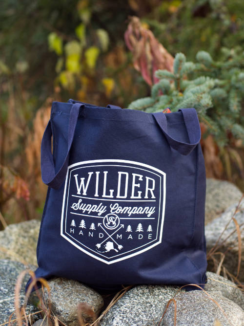 navy cotton tote bag
