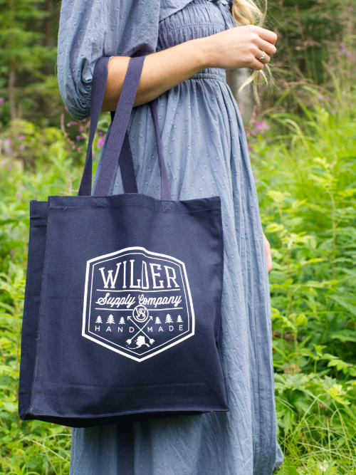 Navy Badge - Canvas Tote
