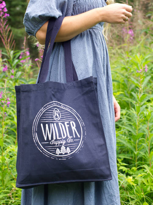 navy cotton tote bag