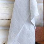 Linen Hand Towel - Light Natural Frayed Edge - Stonewashed