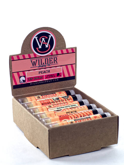 peach lip balm 12 pack for wholesale