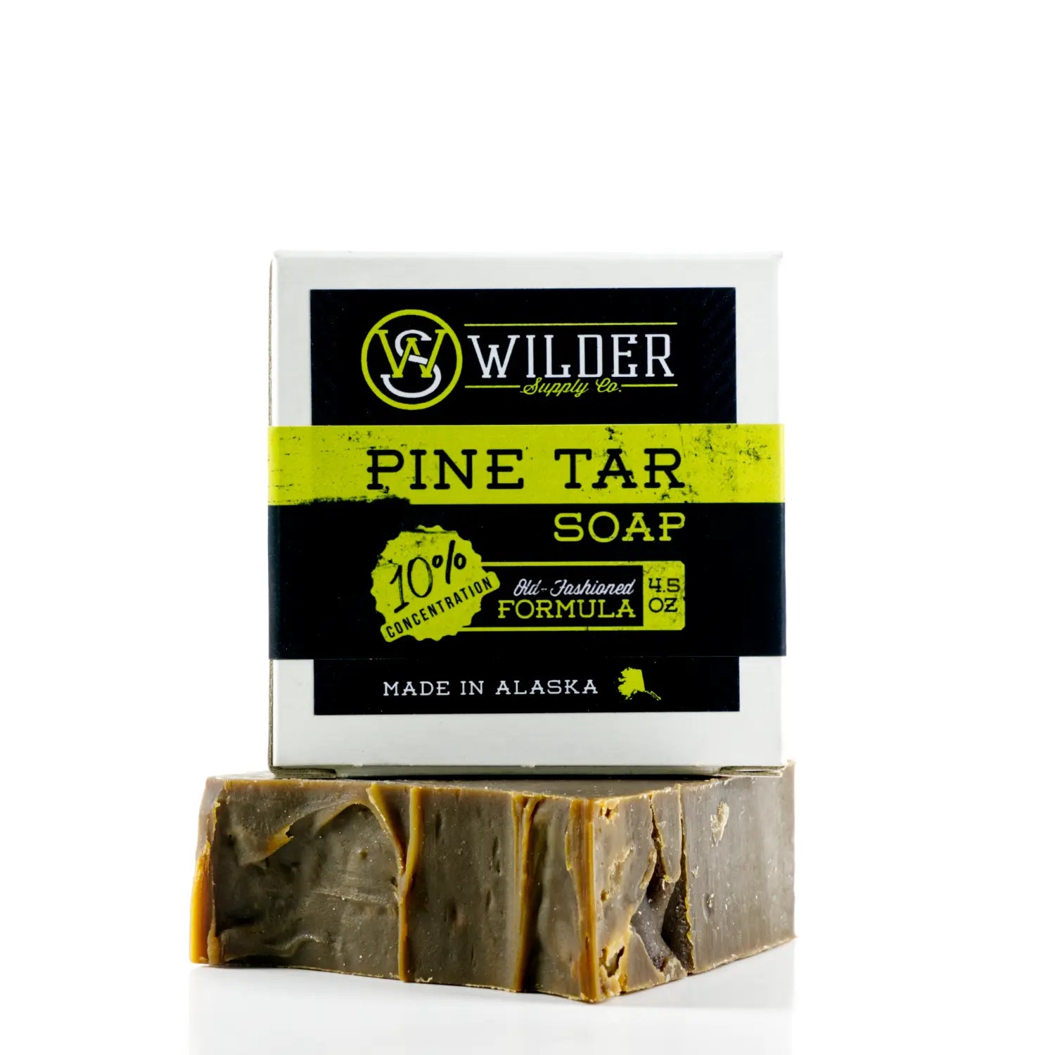 swedish pine tar soap made in Alaska. 10% concentration