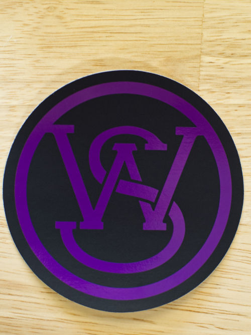 Round Purple Logo Sticker
