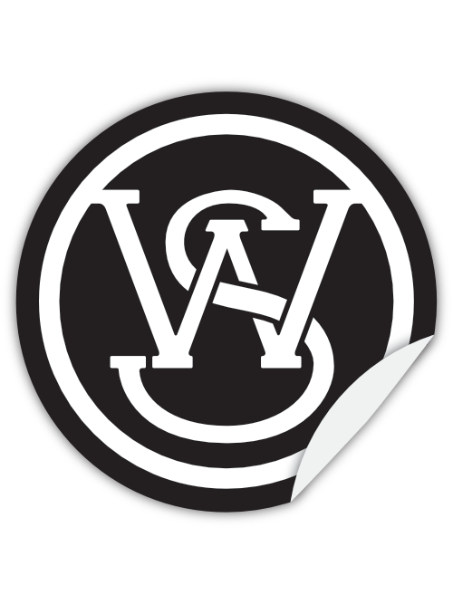 Round B&W Logo Sticker